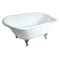 Aqua Eden Clawfoot Bathtubs, 48 L, 30.18 W, White/Polished Chrome, Cast Iron VCT3D483018NT1